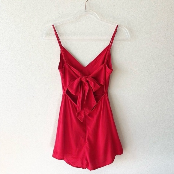 Lulus Roxanna Red Tie Back Romper - Picture 6 of 13